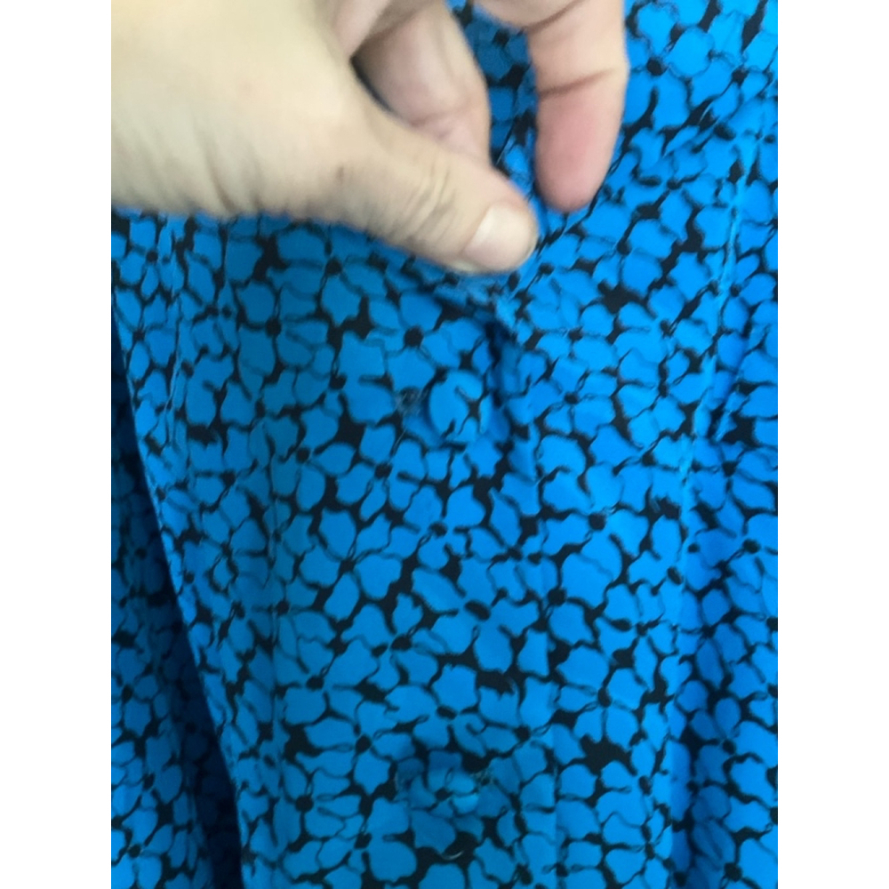 SALE 5/$25! British Lady Dress, Sz 8, Blue Flowers, 1970s Vintage - Picture 5 of 6